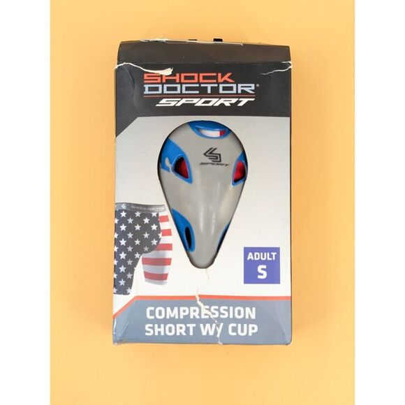 Shock Doctor Sport Compression Short with Cup Adults Small American Flag USA - Picture 2 of 14